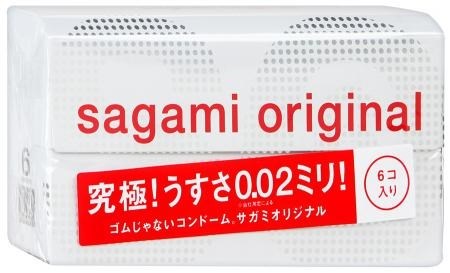 Ультратонкие полиуретановые презервативы Sagami Original 0.02, 6 шт - фото 142413