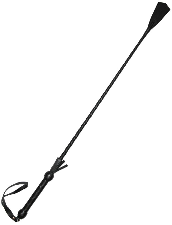 Стек с плетёный ручкой, наконечник «хлопушка», чёрный, 700 мм - фото 150922