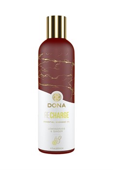 Эфирное массажное масло Dona с ароматом лемонграсса и имбиря, 120 мл