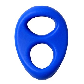 Синее двойное эрекционное кольцо на пенис RINGS LIQUID SILICONE