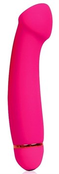 Розовый изогнутый вибратор COSMO, 17 см