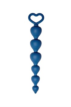 Синяя анальная цепочка Heart Ray, 17,5 см