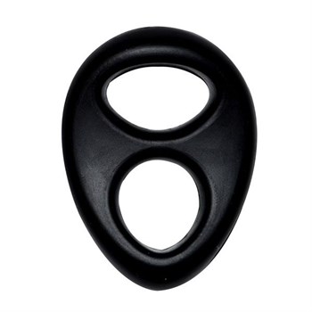 Черное двойное эрекционное кольцо на пенис RINGS LIQUID SILICONE