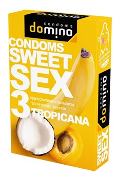 Презервативы для орального секса DOMINO Sweet Sex с ароматом тропических фруктов, 3 шт