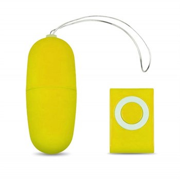 Желтое виброяйцо с пультом управления - 7 см