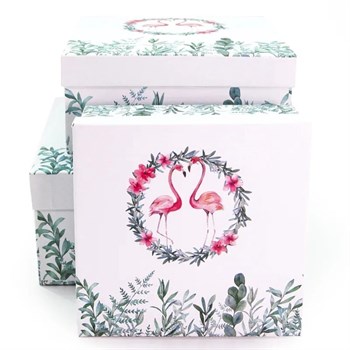 Подарочная коробка "Фламинго"