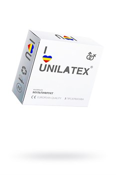 Презервативы Unilatex, multifrutis, аромат, цветные, 19 см, 5,4 см, 3 шт