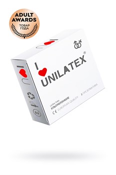 Презервативы Unilatex, natural ultrathin, ультратонкие, 19 см, 5,4 см, 3 шт