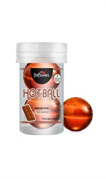 Съедобный лубрикант AROMATIC HOT BALL в виде двух шариков (Шоколад)