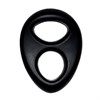 Черное двойное эрекционное кольцо на пенис RINGS LIQUID SILICONE - фото 143694