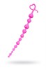 Розовая силиконовая анальная цепочка Long Sweety, 34 см - фото 153437