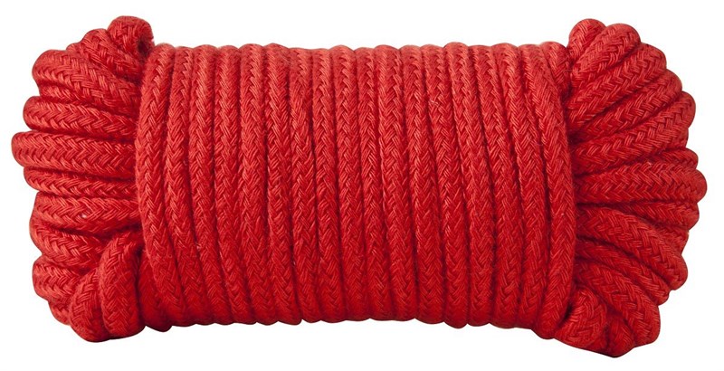 Красная хлопковая верёвка Bondage Rope 33 Feet, 10 м 520047 - фото 165760
