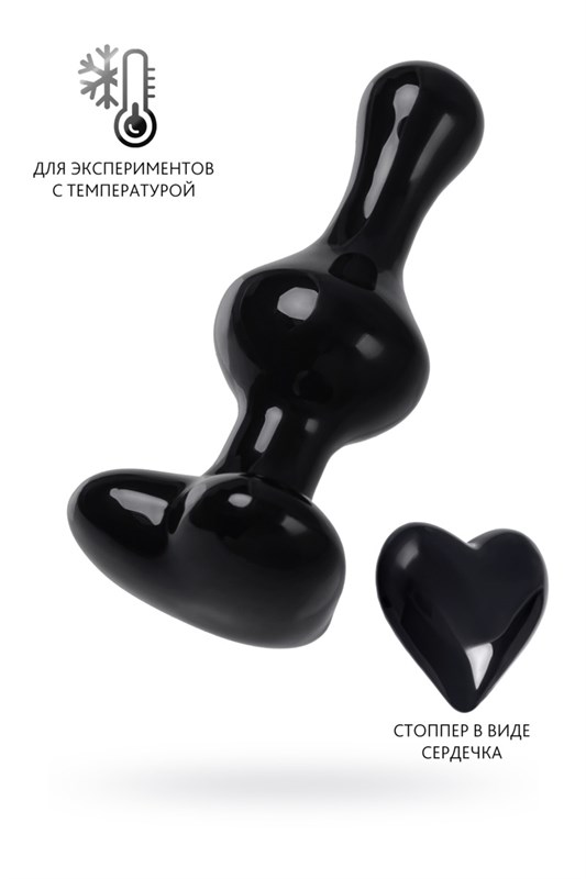 Анальная втулка Sexus Glass, стекло, черная, 9,8 см 912311 - фото 170425