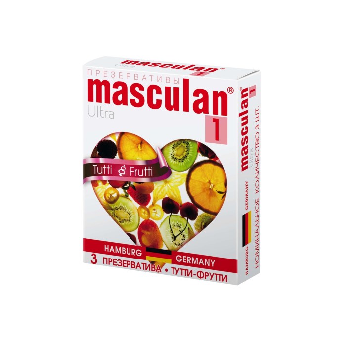 Презервативы Masculan Ultra 1 Тутти-Фрутти (Tutti-Frutti), 3 шт 11958 - фото 172978