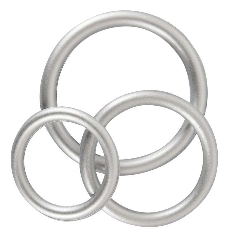 Набор из 3 эрекционных колец под металл Metallic Silicone Cock Ring Set 105372170000 - фото 173986