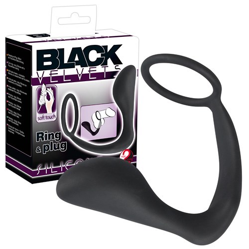 Кольцо для пениса-анальная втулка Black Velvets 5167240000 - фото 176452