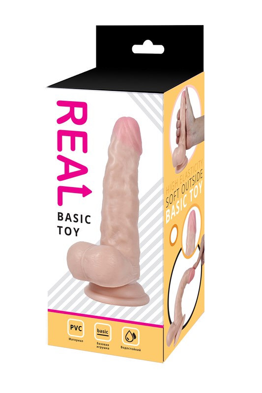Фаллоимитатор REAL с мошонкой на присоске, 17x3,5 см RP10034 - фото 176490