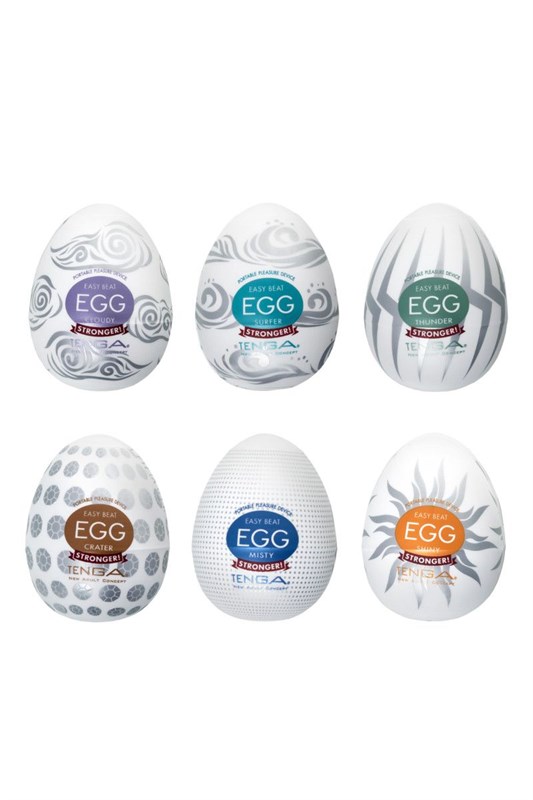 Набор из 6 мастурбаторов Tenga EGG II Hard Boiled с различным рельефом EGG-VP002 - фото 176498