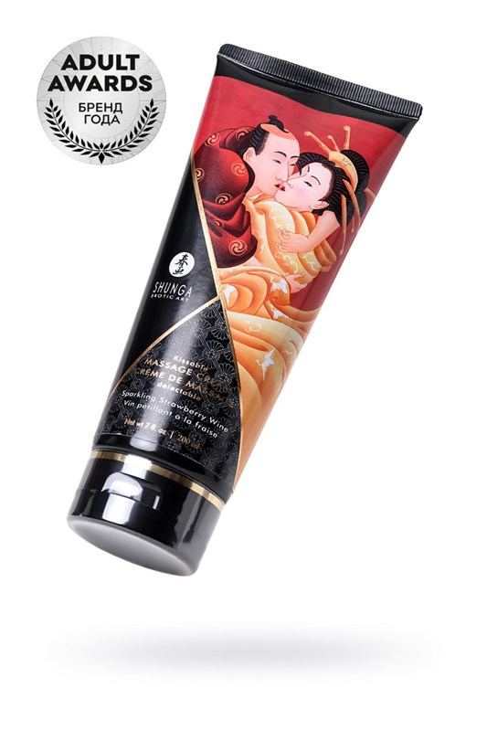 Массажный крем для тела SHUNGA с ароматом клубники и шампанского Sparkling Strawberry Wine, 200 мл 274108 - фото 180467