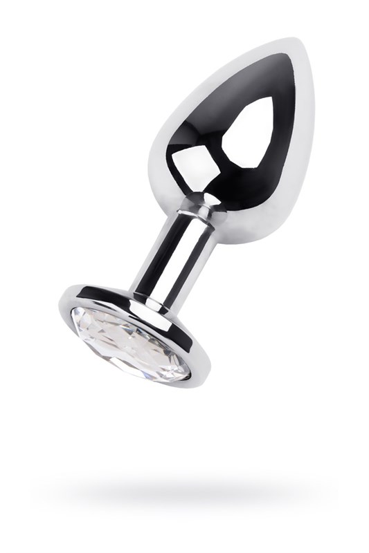 Утяжеленная анальная пробка с кристаллом Metal by TOYFA, 9,2х4 см 10T-00009553