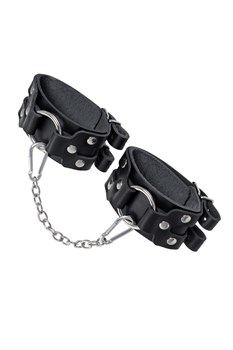 Оковы Pecado BDSM, с двумя ремешками, натуральная кожа, чёрные 02208