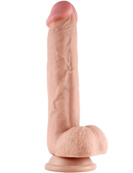 Фаллоимитатор на присоске Sliding Skin Dual Layer Dong, телесный, 44х245 мм LV317004