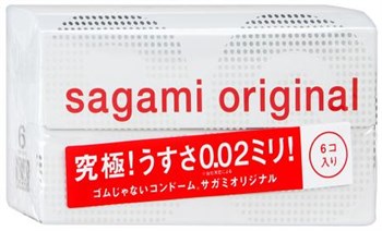 Ультратонкие полиуретановые презервативы Sagami Original 0.02, 6 шт SOriginal6