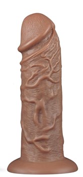 Коричневый фаллоимитатор Cubby dildo - 26,6 см LV111011