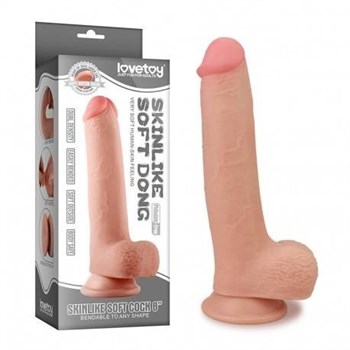 Телесный фаллоимитатор Skinlike Soft Cock 8 - 24 см LV310003