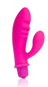 Розовый вибромассажер с отростком Cosmo CSM23058