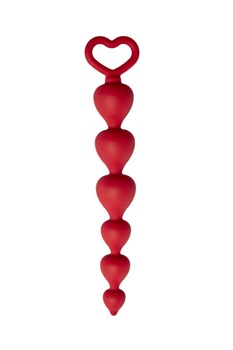 Красная анальная цепочка Heart Ray, 17,5 см 105513