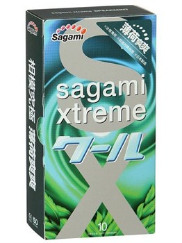 Презервативы SAGAMI Xtreme Mint 10шт. латексные со вкусом мяты 143162