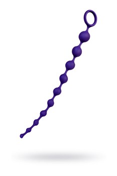 Фиолетовая силиконовая анальная цепочка Grape - 35 см. 356005