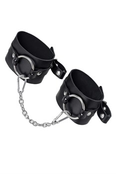 Оковы Pecado BDSM, из толстой кожи с люверсами, натуральная кожа, чёрные 02201