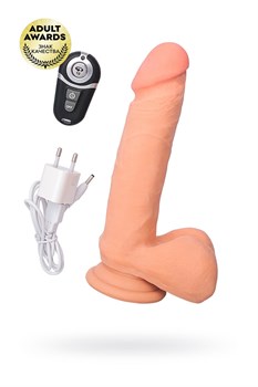 Вибратор с пультом ДУ TOYFA RealStick Elite Vibro, TPR, телесный, 10 режимов 17см, 3,4 см 987002