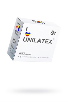 Презервативы Unilatex, multifrutis, аромат, цветные, 19 см, 5,4 см, 3 шт 3003