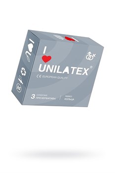 Презервативы Unilatex, ribbed, латекс, ребристые, 19 см, 5,4 см, 3 шт. 3018