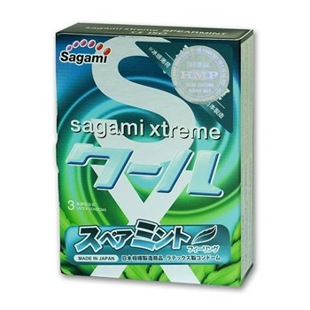 Презервативы Sagami Xtreme Mint латексные, с ароматом мяты 3шт. 150580