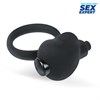 Эрекционное кольцо с вибрацией черное SEM-55113-1