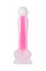 Розовый фаллоимитатор светящийся в темноте James Glow, 18 см 872013