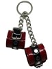 Брелок ручной работы "Наручники" из натуральной лакированной кожи Р93а