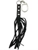 Кожаный брелок ручной работы "Плеть" с крючком (черный) Р96