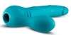 Бирюзовый безремневой страпон с вибропулей Luna Strapless Silicone Dildo - 22,86 см BL-81302