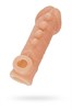 Насадка KOKOS реалистичная с дополнительной стимуляцией, TPE, телесная, CS.008-S