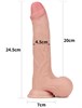 Фаллоимитатор на присоске Sliding Skin Dual Layer Dong, телесный, 45х245 мм LV317007