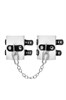 Наручники Pecado BDSM,с двумя ремешками с люверсами, мягкие, натуральная кожа, бело-чёрные 02221