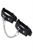 Оковы мини Pecado BDSM, со скруглёнными углами, натуральная кожа, чёрные 02216