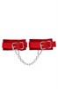 Оковы мини Pecado BDSM, со скруглёнными углами, натуральная кожа, красные 02218