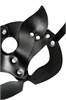 Маска кошки Pecado BDSM, рельефная, натуральная кожа, чёрная 07513
