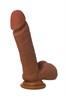 Реалистичный фаллоимитатор TOYFA RealStick Elite Mulatto, коричневый, 16 см, 4 см 982102-1